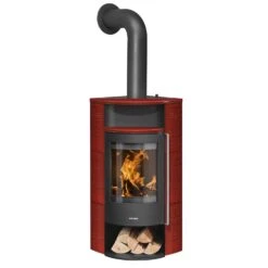 Kaminofen ORANIER Polar Neo Eck 9 Kaminofen ORANIER Polar Neo Eck -Cocoon Verkäufe 5486 86 Polar Neo Eck StahlSchwarz Paprikarot Holzfach offen F nL 3 102243