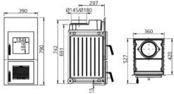 Kachelofeneinsatz LEDA Rubin K16 -Cocoon Verkäufe kachelofeneinsatz leda rubin k16 abmessungen 3 24379