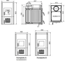 Kachelofeneinsatz LEDA Rubin K19 -Cocoon Verkäufe kachelofeneinsatz leda rubin k19 abmessungen 3 48445