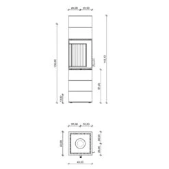 Kaminbausatz Neocube S10 Black & White | Eckkamin -Cocoon Verkäufe kaminbausatz neocube s10 black and white abmessungenjpg 4 146464