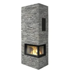 Kaminbausatz Nordpeis Davos A High Stone | Mit Eckscheibe