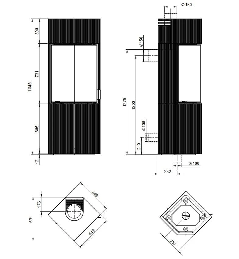 Kaminbausatz Nordpeis Quadro Colorado White Exclusive High Top | Eckkamin 2 Kaminbausatz Nordpeis Quadro Colorado White Exclusive High Top | Eckkamin – Bild 2
