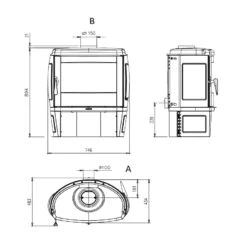 Kaminofen LA NORDICA Tahiti Prestige Line -Cocoon Verkäufe kaminofen la nordica tahiti abmessungen 2 85803