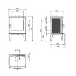 Kaminofen LEDA ALLEGRA Small 5 Kaminofen LEDA ALLEGRA Small -Cocoon Verkäufe kaminofen leda allegra small abmessungenjpg 2 4583