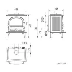 Kaminofen LEDA ANTIGUA -Cocoon Verkäufe kaminofen leda antigua abmessungenjpg 2 5887