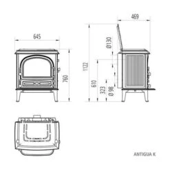 Kaminofen LEDA ANTIGUA K -Cocoon Verkäufe kaminofen leda antigua k abmessungenjpg 2 6419