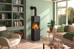 Kaminofen LEDA CORNA ES Tec -Cocoon Verkäufe kaminofen leda corna es links hoch schwarz milieu 6 36038