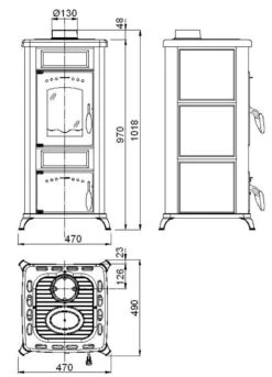 Kaminofen WAMSLER KF-188 Romantik -Cocoon Verkäufe kaminofen wamsler romantik abmessungenjpg 3 138174