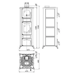 Kaminofen WAMSLER KF-188 Romantik B | Mit Backfach -Cocoon Verkäufe kaminofen wamsler romantik mit backfach abmessungenjpg 2 138244